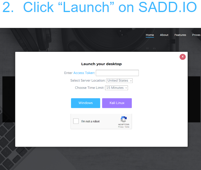 Click "Launch" on SADD.IO